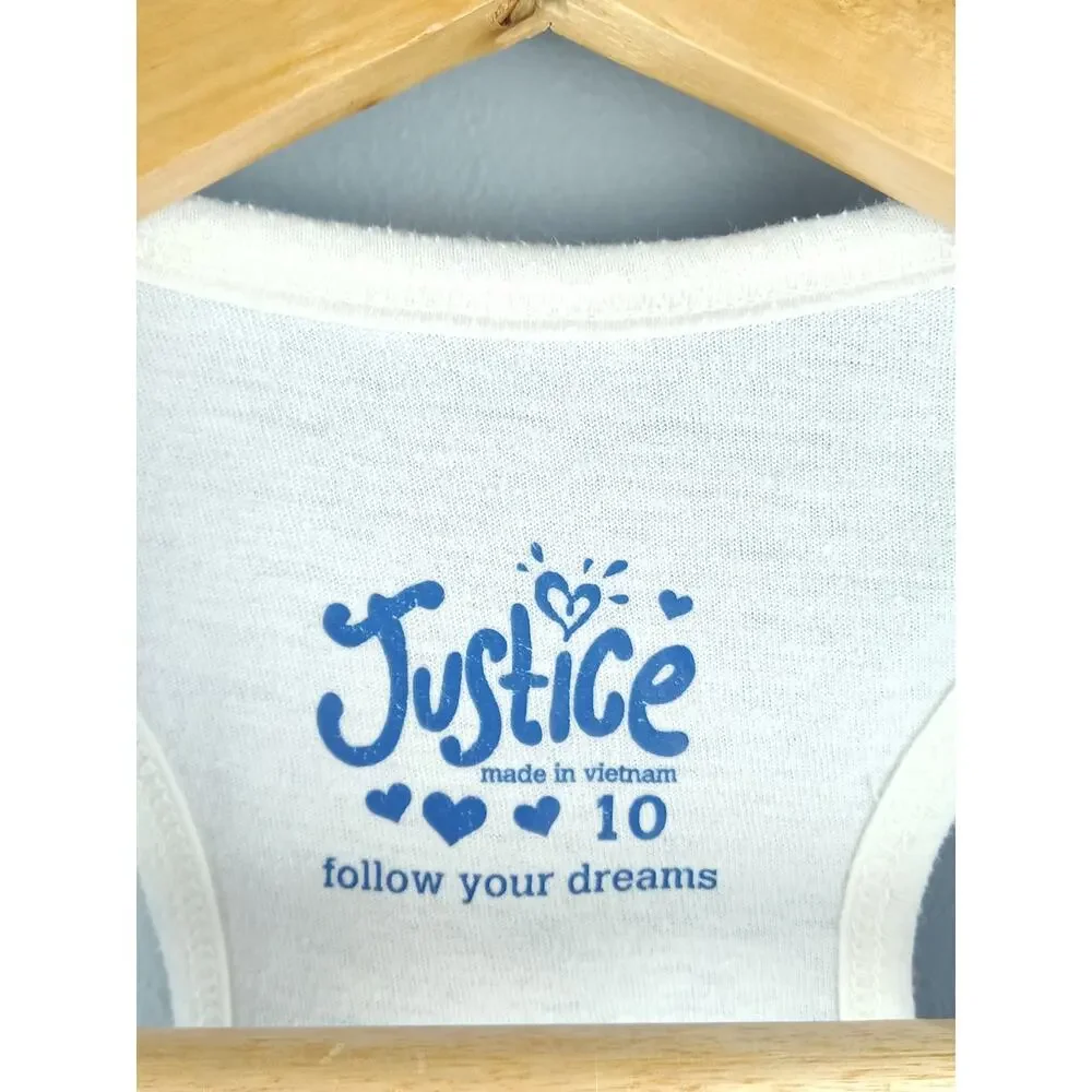 Justice Girls' Blue & White Sequin Softball Tank and Shorts Set